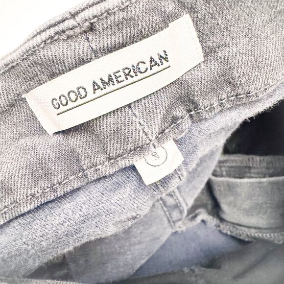 Good American Gray Wash GASLF452 Flared Cropped Denim Jeans Plus Size 20 Stretch - Picture 7 of 8